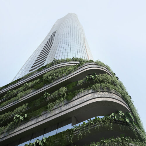 CARA10129_299 King Street_ED02 Exterior Detail Render - Facade Green Wall